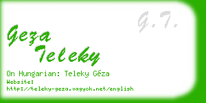 geza teleky business card